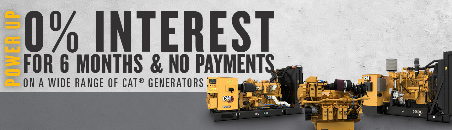 0% interest for 6 months on Cat Generators