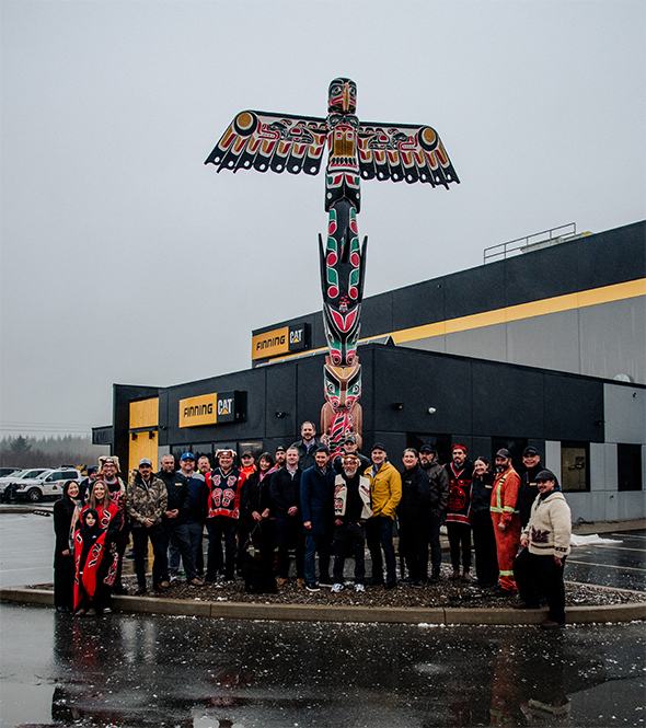 Totem Pole raised at Finning