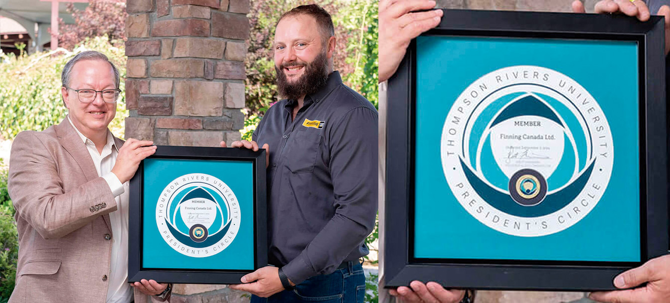Finning is inducted into the Thompson Rivers University President's Circle