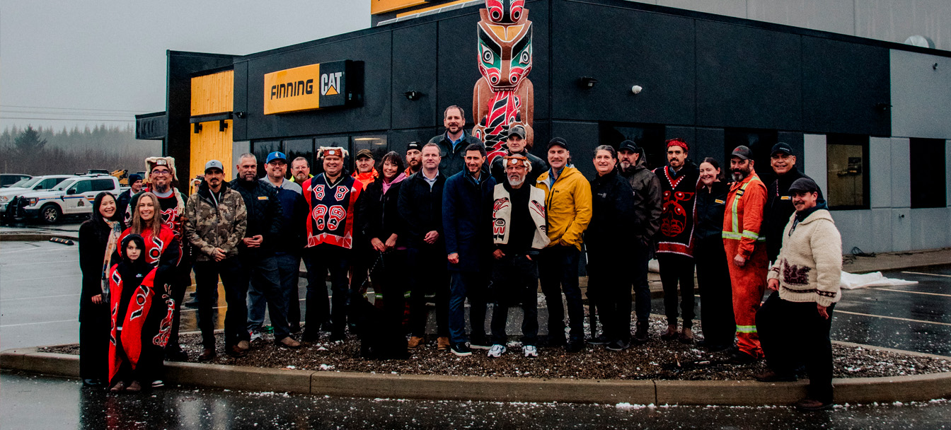 Historic totem pole raised on We Wai Kai Nation land in partnership with Finning