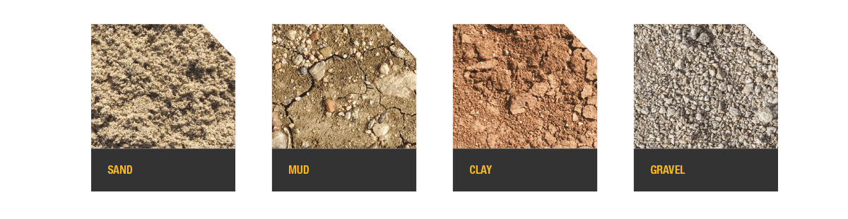 Sand - Mud - Clay - Gravel