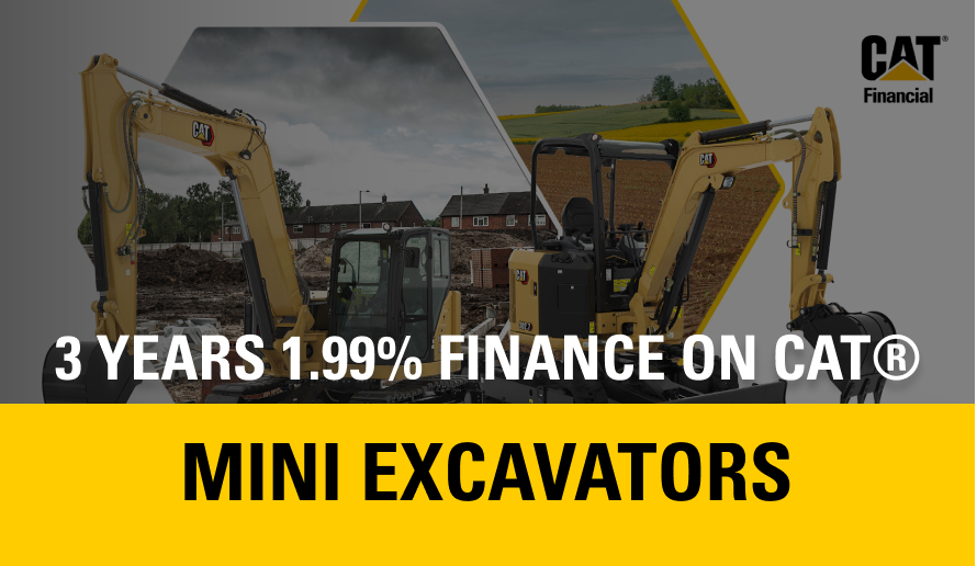 3 Years 1.99% Finance on Cat® Mini Excavators