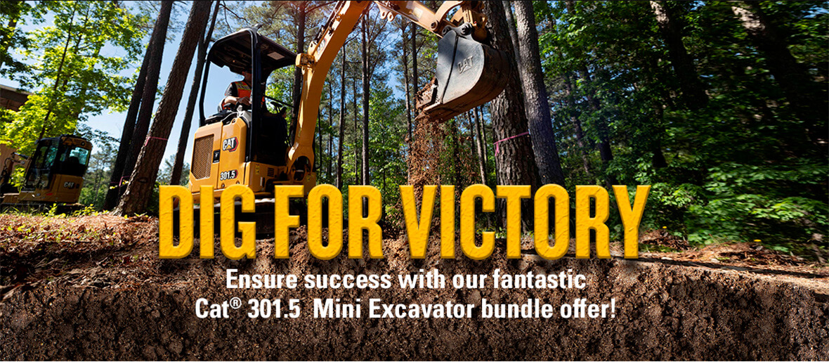 Ensure success with out fantastic Cat 301.5 Mini Excavator bundle offer